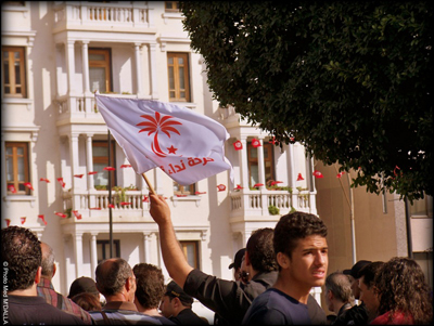 Des partisans de Nida Tounes manifestent le 22 octobre 2012 à Tunis-Ph. Mohamed M'Dallah.