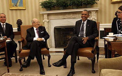 Béji Caid Essebsi reçu par Barak Obama 