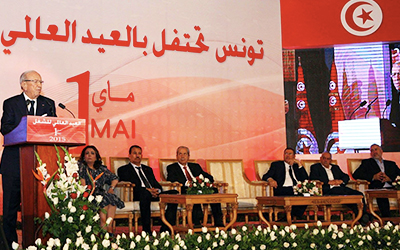 Caid Essebsi à la célébration du 1er Mai