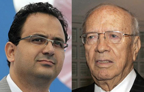 Zied Ladhari et Beji Caid Essebsi Banniere