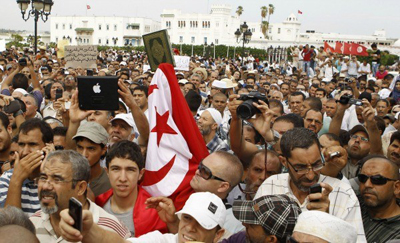 Ekbes, manifestation en faveur du parti Ennahdah à Tunis, le 31 août 2012.
