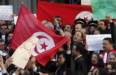 Avocats et magistrats pour l'indépendance de la justice en février 2011.