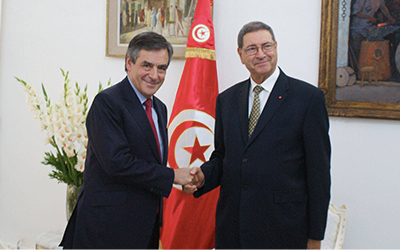 Francois Fillon reçu par Habib Essid