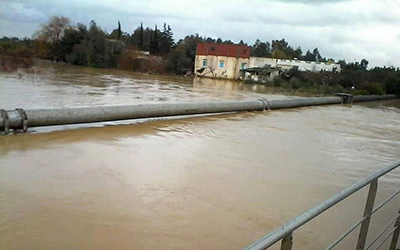 Riviere en crue au nord ouest