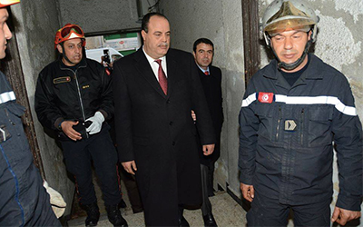 Najem Gharsalli visite l'immeuble effondre.