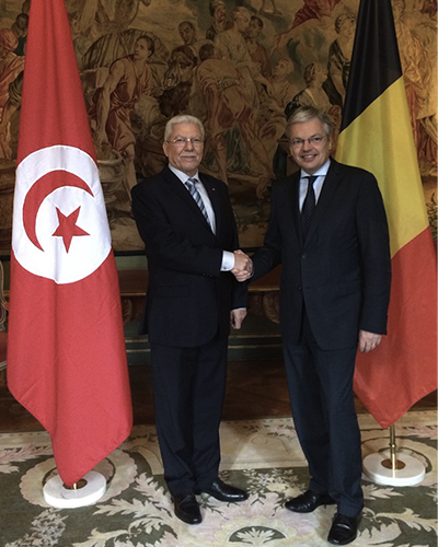 Taieb Baccouche et Didier Reynders à Bruxelles