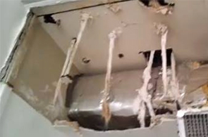 Effondrement faux-plafond